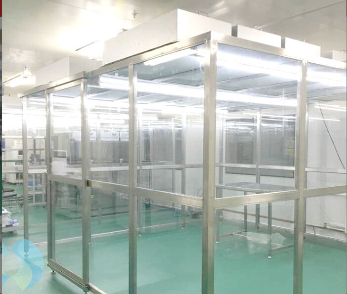 萬級(jí)鋼化玻璃潔凈棚效果圖