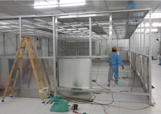 萬級(jí)鋼化玻璃潔凈棚效果圖